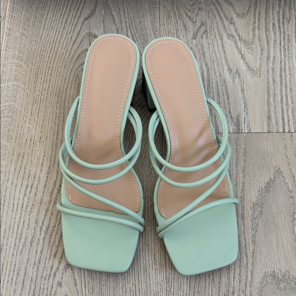 Elegant Mint Green Strappy Heels